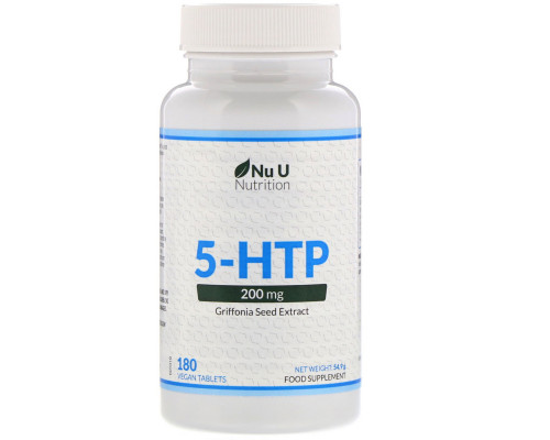 Nu U Nutrition, 5-HTP, 200 mg, 180 Vegan Tablets Nu U Nutrition, 5-HTP, 200 mg, 180 Vegan Tablets