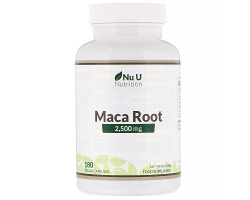 Nu U Nutrition, Maca Root, 2,500 mg, 180 Vegan Capsules Nu U Nutrition, Maca Root, 2,500 mg, 180 Vegan Capsules