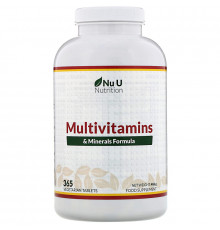 Nu U Nutrition, Multivitamins & Minerals Formula, 365 Vegetarian Tablets