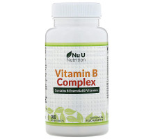 Nu U Nutrition, Комплекс витаминов В, 180 таблеток растительного происхождения