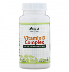 Nu U Nutrition, Комплекс витаминов В, 180 таблеток растительного происхождения