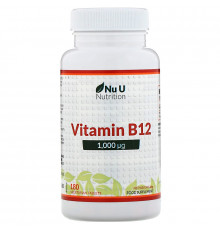 Nu U Nutrition, Vitamin B12, 1,000 µg, 180 Vegetarian Tablets