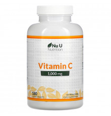 Nu U Nutrition, Vitamin C, 1,000 mg, 180 Vegan Tablets