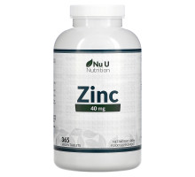 Nu U Nutrition, Цинк, 40 мг, 365 растительных таблеток