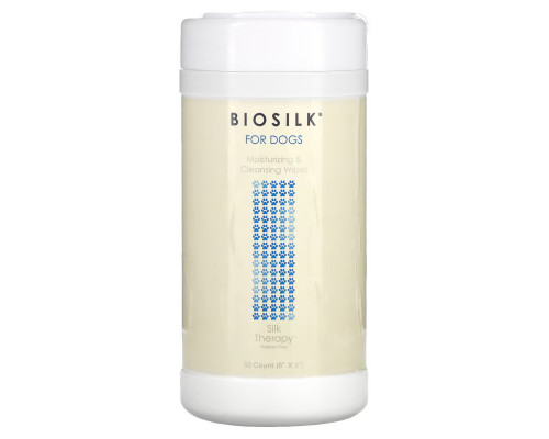Biosilk, Silk Therapy, Moisturizing & Cleansing Wipes for Dogs, 50 Count Biosilk, Silk Therapy, Moisturizing & Cleansing Wipes for Dogs, 50 Count
