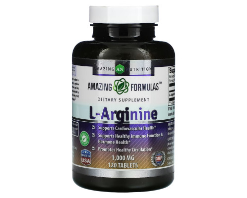 Amazing Nutrition, L-аргинин, 1000 мг, 120 таблеток Amazing Nutrition, L-аргинин, 1000 мг, 120 таблеток