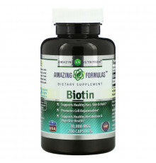 Amazing Nutrition, Биотин, 10 000 мкг, 200 капсул