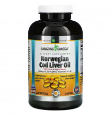 Amazing Nutrition, Norwegian Cod Liver Oil, Fresh Orange, 1,000 mg, 250 Softgels
