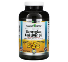 Amazing Nutrition, Жир печени норвежской трески, лимон, 1000 мг, 250 мягких таблеток