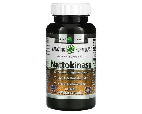 Amazing Nutrition, Nattokinase, 100 mg, 90 Veggie Capsules Amazing Nutrition, Nattokinase, 100 mg, 90 Veggie Capsules