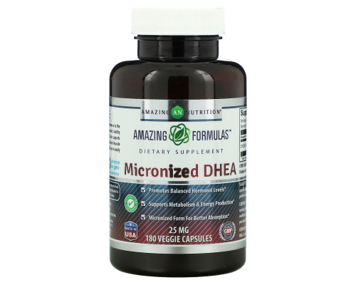 Amazing Nutrition, Micronized DHEA, 25 mg, 180 Veggie Capsules Amazing Nutrition, Micronized DHEA, 25 mg, 180 Veggie Capsules
