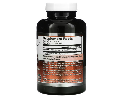Amazing Nutrition, L-Lysine, 500 mg, 250 Capsules Amazing Nutrition, L-Lysine, 500 mg, 250 Capsules
