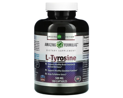 Amazing Nutrition, L-Tyrosine, 500 mg, 180 Capsules Amazing Nutrition, L-Tyrosine, 500 mg, 180 Capsules
