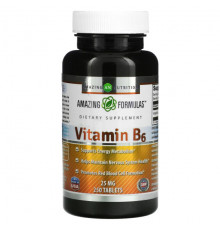Витамины группы B Amazing Nutrition, Витамин B6, 25 мг, 250 таблеток