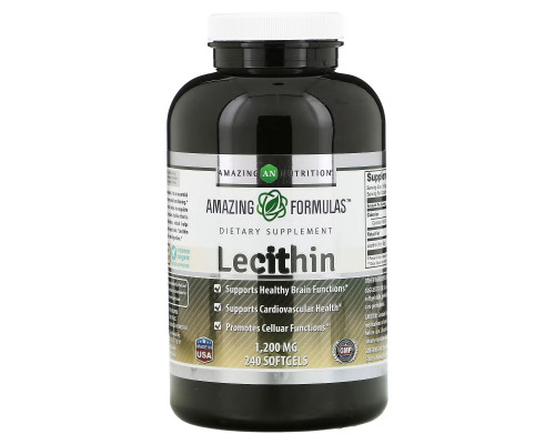 Amazing Nutrition, Лецитин, 1200 мг, 240 мягких таблеток Amazing Nutrition, Лецитин, 1200 мг, 240 мягких таблеток