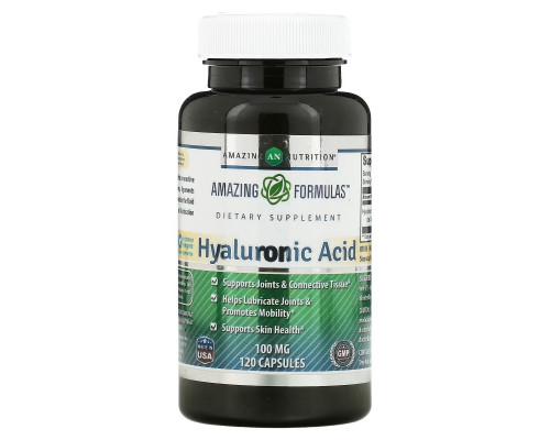 Amazing Nutrition, Hyaluronic Acid, 100 mg, 120 Capsules Amazing Nutrition, Hyaluronic Acid, 100 mg, 120 Capsules