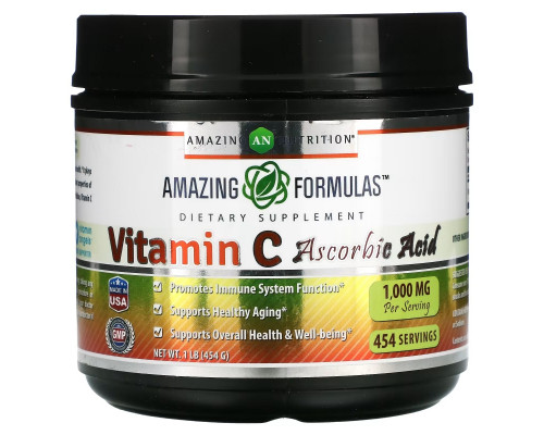 Amazing Nutrition, Vitamin C Ascorbic Acid, 1,000 mg, 1 lb (454 g) Amazing Nutrition, Vitamin C Ascorbic Acid, 1,000 mg, 1 lb (454 g)