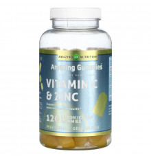 Amazing Nutrition, Amazing Gummies, витамин C и цинк, ледяной лед с лимоном, 120 жевательных таблеток