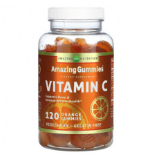 Витамин C Amazing Nutrition, Amazing Gummies, витамин C, апельсин, 120 жевательных таблеток