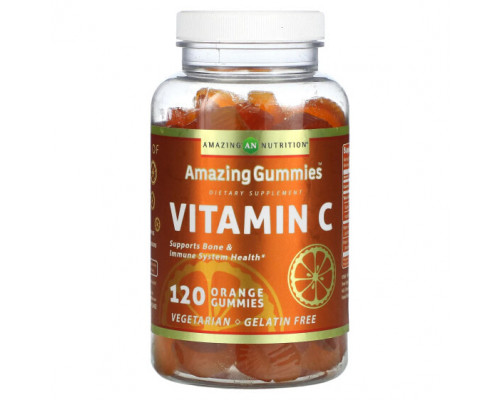 Витамин C Amazing Nutrition, Amazing Gummies, витамин C, апельсин, 120 жевательных таблеток Витамин C Amazing Nutrition, Amazing Gummies, витамин C, апельсин, 120 жевательных таблеток