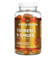 Имбирь и куркума Amazing Nutrition, Amazing Gummies, куркума и имбирь, абрикос, 120 жевательных таблеток