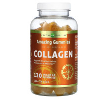 Amazing Nutrition, Amazing Gummies, коллаген, апельсин, 120 жевательных таблеток