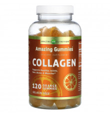 Amazing Nutrition, Amazing Gummies, коллаген, апельсин, 120 жевательных таблеток