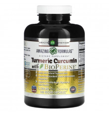 Amazing Nutrition, Turmeric Curcumin with BioPerine, 750 mg, 180 Veggie Capsules