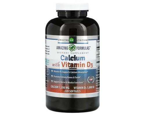 Amazing Nutrition, Calcium with Vitamin D3, 220 Softgels Amazing Nutrition, Calcium with Vitamin D3, 220 Softgels