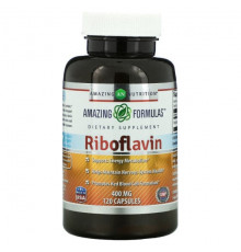 Витамины группы B Amazing Nutrition, Рибофлавин, 400 мг, 120 капсул