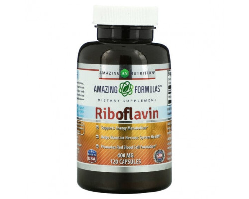 Витамины группы B Amazing Nutrition, Рибофлавин, 400 мг, 120 капсул Витамины группы B Amazing Nutrition, Рибофлавин, 400 мг, 120 капсул