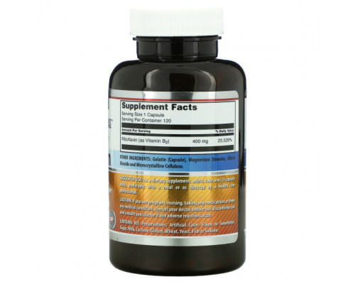 Витамины группы B Amazing Nutrition, Рибофлавин, 400 мг, 120 капсул Витамины группы B Amazing Nutrition, Рибофлавин, 400 мг, 120 капсул