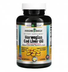 Amazing Nutrition, Norwegian Cod Liver Oil, Lemon, 1,250 mg, 120 Softgels