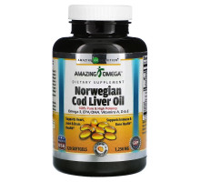 Amazing Nutrition, Norwegian Cod Liver Oil, Orange, 1,250 mg, 120 Softgels