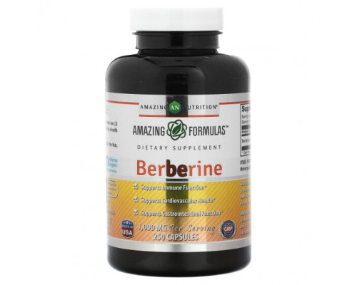 Фрукты и ягоды Amazing Nutrition, Берберин, 500 мг, 250 капсул Фрукты и ягоды Amazing Nutrition, Берберин, 500 мг, 250 капсул