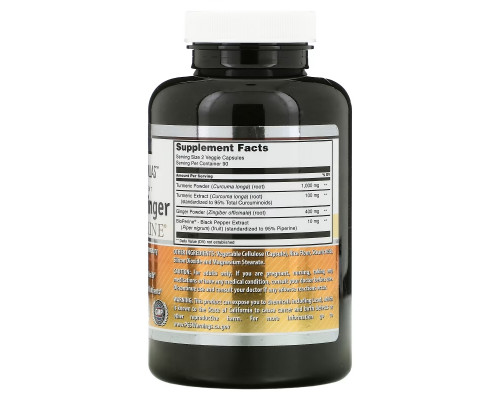 Amazing Nutrition, Turmeric & Ginger with BioPerine, 750 mg, 180 Veggie Capsules Amazing Nutrition, Turmeric & Ginger with BioPerine, 750 mg, 180 Veggie Capsules