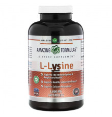 Аминокислоты Amazing Nutrition, L-лизин, 1000 мг, 360 таблеток