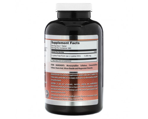 Аминокислоты Amazing Nutrition, L-лизин, 1000 мг, 360 таблеток Аминокислоты Amazing Nutrition, L-лизин, 1000 мг, 360 таблеток