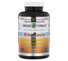 Витамины группы B Amazing Nutrition, Рибофлавин, 400 мг, 240 капсул