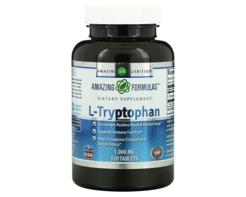 Amazing Nutrition, L-триптофан, 1000 мг, 120 таблеток Amazing Nutrition, L-триптофан, 1000 мг, 120 таблеток