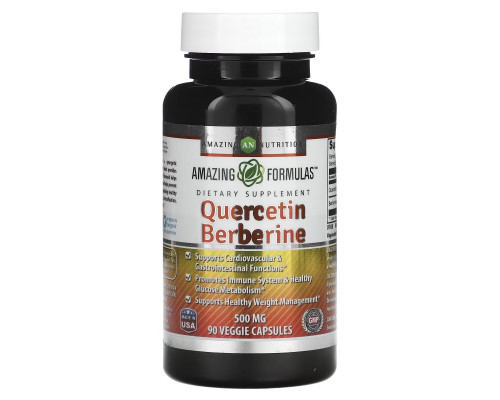 Amazing Nutrition, Quercetin Berberine, 500 mg, 90 Veggie Capsules Amazing Nutrition, Quercetin Berberine, 500 mg, 90 Veggie Capsules