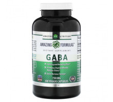 Аминокислоты Amazing Nutrition, ГАМК, 750 мг, 300 растительных капсул