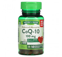 Коэнзим Q10 Nature's Truth, CoQ-10, Enhanced Absorption, 100 mg, 50 Quick Release Softgels