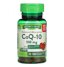 Коэнзим Q10 Nature's Truth, CoQ-10, Enhanced Absorption, 100 mg, 50 Quick Release Softgels