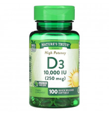 Nature's Truth, Vitamin D3, High Potency, 250 mcg (10,000 IU), 100 Quick Release Softgels