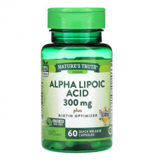 Антиоксиданты Nature's Truth, Vitamins, альфа-липоевая кислота, 300 мг, 60 капсул с быстрым высвобождением