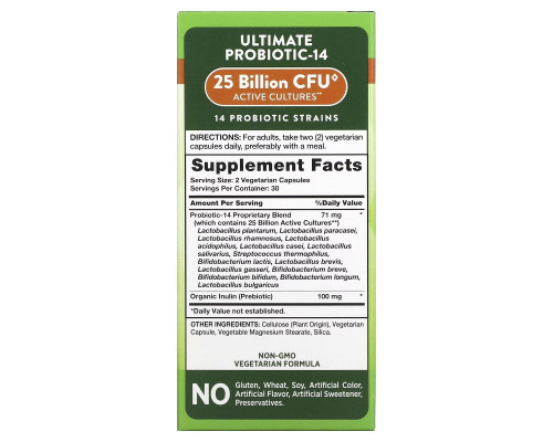 Nature's Truth, Ultimate Probiotic-14, 25 Billion, 60 Vegetarian Capsules Nature's Truth, Ultimate Probiotic-14, 25 Billion, 60 Vegetarian Capsules