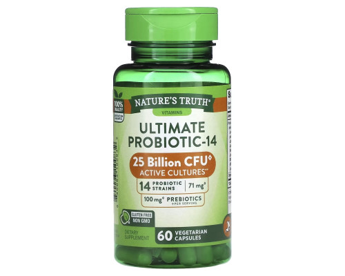 Nature's Truth, Ultimate Probiotic-14, 25 Billion, 60 Vegetarian Capsules Nature's Truth, Ultimate Probiotic-14, 25 Billion, 60 Vegetarian Capsules