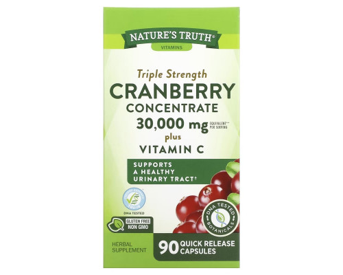 Nature's Truth, Triple Strength Cranberry Concentrate Plus Vitamin C, 15,000 mg, 90 Quick Release Capsules Nature's Truth, Triple Strength Cranberry Concentrate Plus Vitamin C, 15,000 mg, 90 Quick Release Capsules