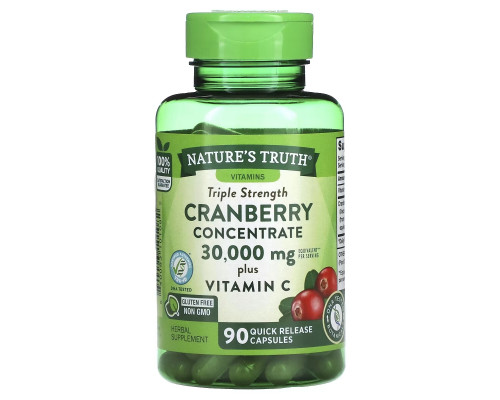 Nature's Truth, Triple Strength Cranberry Concentrate Plus Vitamin C, 15,000 mg, 90 Quick Release Capsules Nature's Truth, Triple Strength Cranberry Concentrate Plus Vitamin C, 15,000 mg, 90 Quick Release Capsules